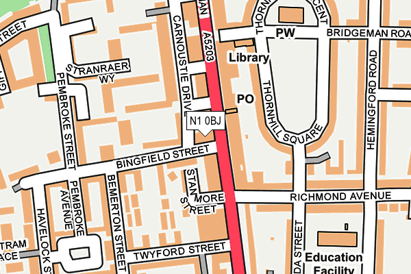 N1 0BJ map - OS OpenMap – Local (Ordnance Survey) N1 0BJ map - OS OpenMap – Local (Ordnance Survey)