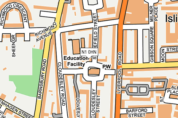 N1 0HN map - OS OpenMap – Local (Ordnance Survey)