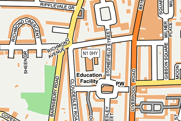 N1 0HY map - OS OpenMap – Local (Ordnance Survey) N1 0HY map - OS OpenMap – Local (Ordnance Survey)