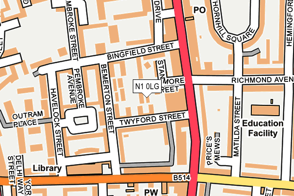 N1 0LG map - OS OpenMap – Local (Ordnance Survey)