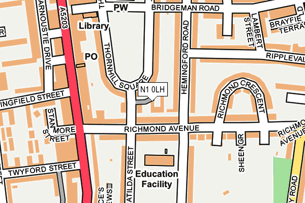N1 0LH map - OS OpenMap – Local (Ordnance Survey)