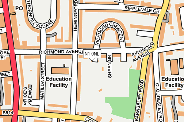 N1 0NL map - OS OpenMap – Local (Ordnance Survey)