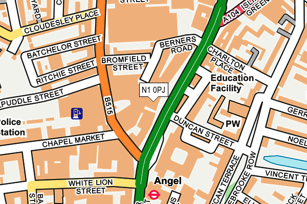 N1 0PJ map - OS OpenMap – Local (Ordnance Survey)