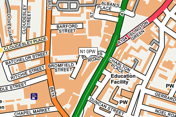 N1 0PW map - OS OpenMap – Local (Ordnance Survey) N1 0PW map - OS OpenMap – Local (Ordnance Survey)