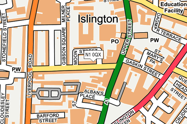 N1 0QX map - OS OpenMap – Local (Ordnance Survey)