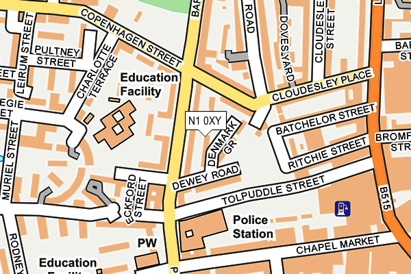 N1 0XY map - OS OpenMap – Local (Ordnance Survey) N1 0XY map - OS OpenMap – Local (Ordnance Survey)