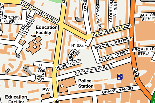 N1 0XZ map - OS OpenMap – Local (Ordnance Survey) N1 0XZ map - OS OpenMap – Local (Ordnance Survey)