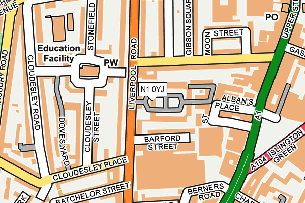 N1 0YJ map - OS OpenMap – Local (Ordnance Survey) N1 0YJ map - OS OpenMap – Local (Ordnance Survey)