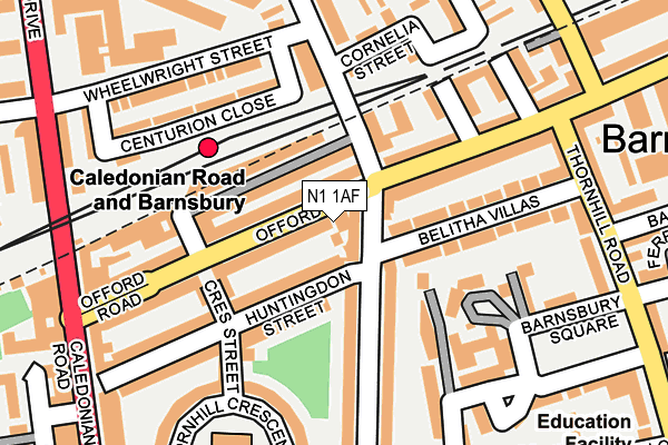 N1 1AF map - OS OpenMap – Local (Ordnance Survey) N1 1AF map - OS OpenMap – Local (Ordnance Survey)