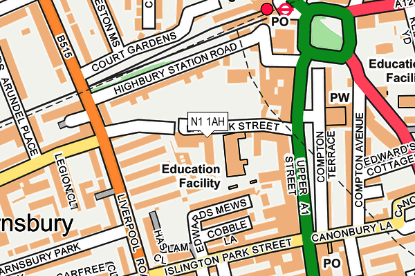 N1 1AH map - OS OpenMap – Local (Ordnance Survey) N1 1AH map - OS OpenMap – Local (Ordnance Survey)