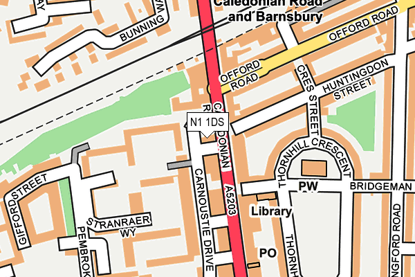 N1 1DS map - OS OpenMap – Local (Ordnance Survey)