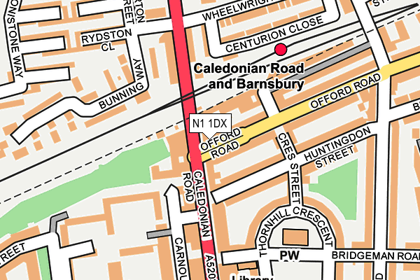 N1 1DX map - OS OpenMap – Local (Ordnance Survey)