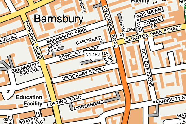 N1 1EZ map - OS OpenMap – Local (Ordnance Survey)