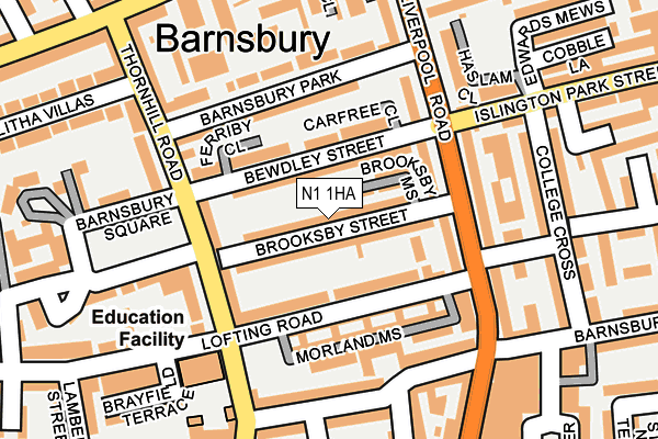 N1 1HA map - OS OpenMap – Local (Ordnance Survey) N1 1HA map - OS OpenMap – Local (Ordnance Survey)
