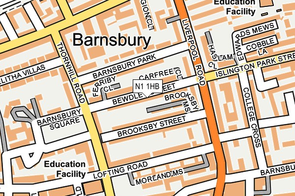 N1 1HB map - OS OpenMap – Local (Ordnance Survey)