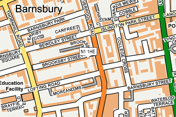 N1 1HE map - OS OpenMap – Local (Ordnance Survey) N1 1HE map - OS OpenMap – Local (Ordnance Survey)