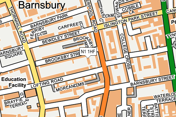 N1 1HF map - OS OpenMap – Local (Ordnance Survey) N1 1HF map - OS OpenMap – Local (Ordnance Survey)