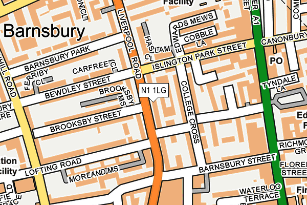 N1 1LG map - OS OpenMap – Local (Ordnance Survey) N1 1LG map - OS OpenMap – Local (Ordnance Survey)