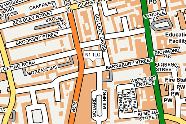 N1 1LQ map - OS OpenMap – Local (Ordnance Survey) N1 1LQ map - OS OpenMap – Local (Ordnance Survey)