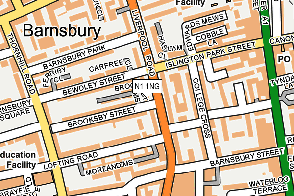 N1 1NG map - OS OpenMap – Local (Ordnance Survey)