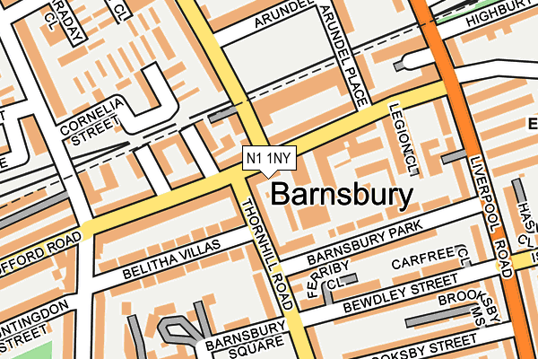 N1 1NY map - OS OpenMap – Local (Ordnance Survey) N1 1NY map - OS OpenMap – Local (Ordnance Survey)