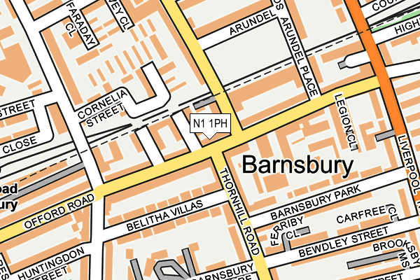 N1 1PH map - OS OpenMap – Local (Ordnance Survey) N1 1PH map - OS OpenMap – Local (Ordnance Survey)