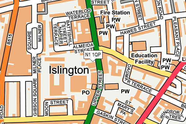 N1 1QP map - OS OpenMap – Local (Ordnance Survey)
