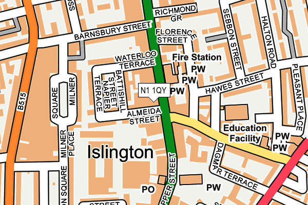 N1 1QY map - OS OpenMap – Local (Ordnance Survey) N1 1QY map - OS OpenMap – Local (Ordnance Survey)