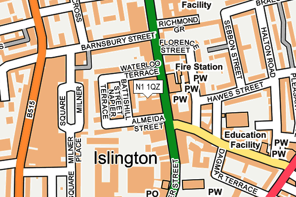 N1 1QZ map - OS OpenMap – Local (Ordnance Survey) N1 1QZ map - OS OpenMap – Local (Ordnance Survey)