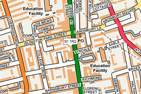 N1 1RQ map - OS OpenMap – Local (Ordnance Survey) N1 1RQ map - OS OpenMap – Local (Ordnance Survey)