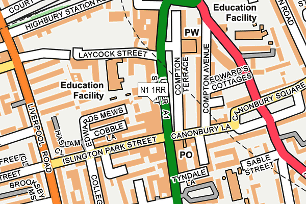 N1 1RR map - OS OpenMap – Local (Ordnance Survey) N1 1RR map - OS OpenMap – Local (Ordnance Survey)