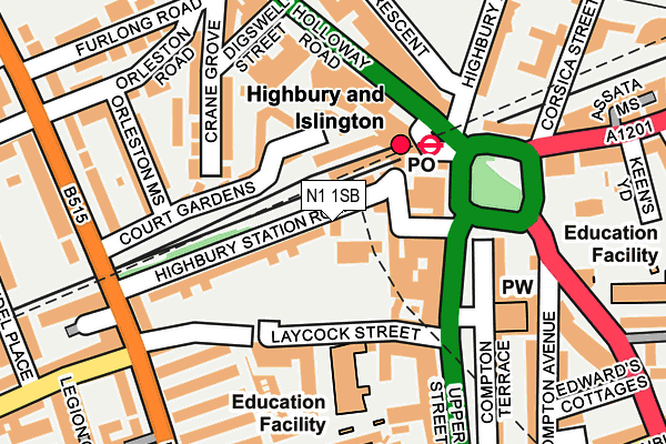 N1 1SB map - OS OpenMap – Local (Ordnance Survey) N1 1SB map - OS OpenMap – Local (Ordnance Survey)
