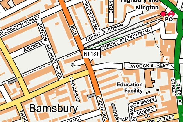 N1 1ST map - OS OpenMap – Local (Ordnance Survey)