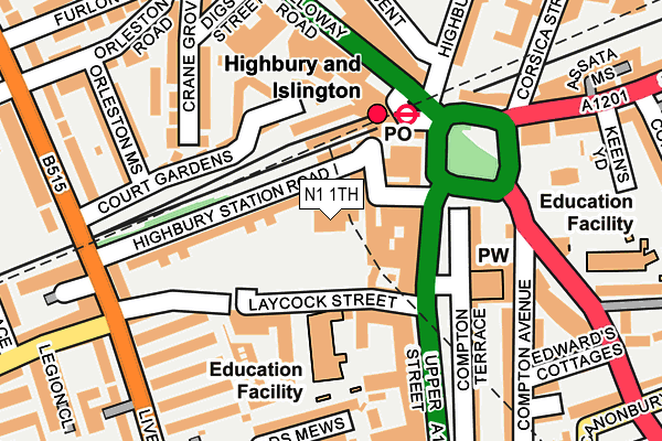 N1 1TH map - OS OpenMap – Local (Ordnance Survey) N1 1TH map - OS OpenMap – Local (Ordnance Survey)