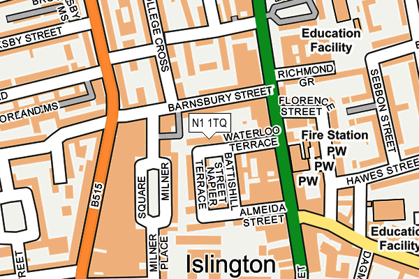 N1 1TQ map - OS OpenMap – Local (Ordnance Survey) N1 1TQ map - OS OpenMap – Local (Ordnance Survey)