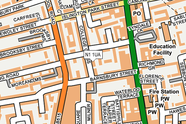 N1 1UA map - OS OpenMap – Local (Ordnance Survey) N1 1UA map - OS OpenMap – Local (Ordnance Survey)