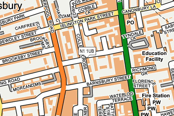 N1 1UB map - OS OpenMap – Local (Ordnance Survey) N1 1UB map - OS OpenMap – Local (Ordnance Survey)