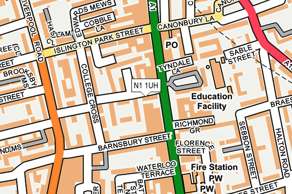 N1 1UH map - OS OpenMap – Local (Ordnance Survey) N1 1UH map - OS OpenMap – Local (Ordnance Survey)