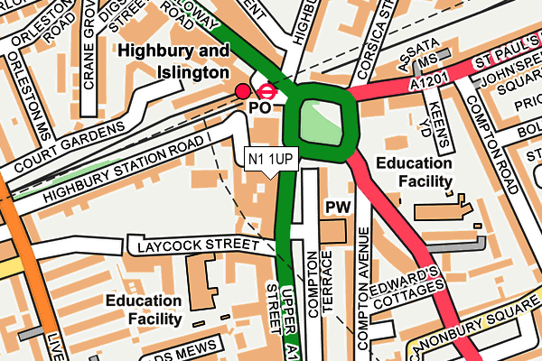 N1 1UP map - OS OpenMap – Local (Ordnance Survey)
