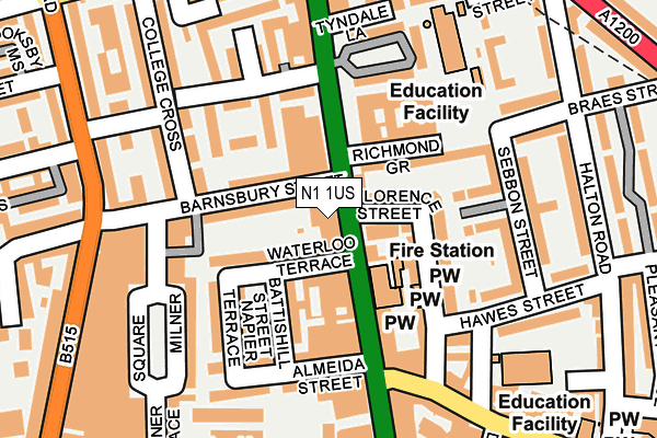 N1 1US map - OS OpenMap – Local (Ordnance Survey) N1 1US map - OS OpenMap – Local (Ordnance Survey)