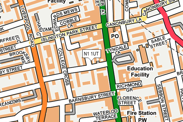 N1 1UT map - OS OpenMap – Local (Ordnance Survey) N1 1UT map - OS OpenMap – Local (Ordnance Survey)