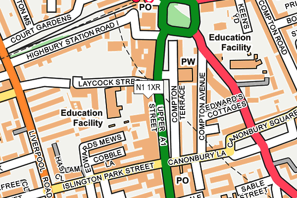 N1 1XR map - OS OpenMap – Local (Ordnance Survey) N1 1XR map - OS OpenMap – Local (Ordnance Survey)