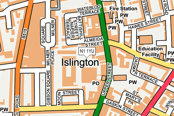 N1 1YU map - OS OpenMap – Local (Ordnance Survey) N1 1YU map - OS OpenMap – Local (Ordnance Survey)