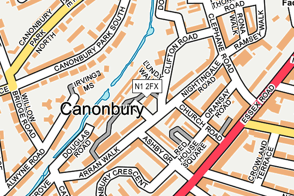 N1 2FX map - OS OpenMap – Local (Ordnance Survey) N1 2FX map - OS OpenMap – Local (Ordnance Survey)