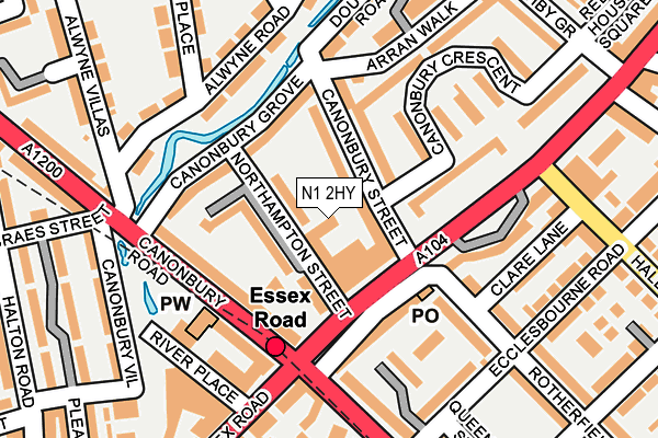 N1 2HY map - OS OpenMap – Local (Ordnance Survey) N1 2HY map - OS OpenMap – Local (Ordnance Survey)