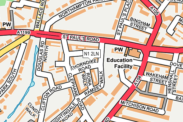 N1 2LN map - OS OpenMap – Local (Ordnance Survey) N1 2LN map - OS OpenMap – Local (Ordnance Survey)