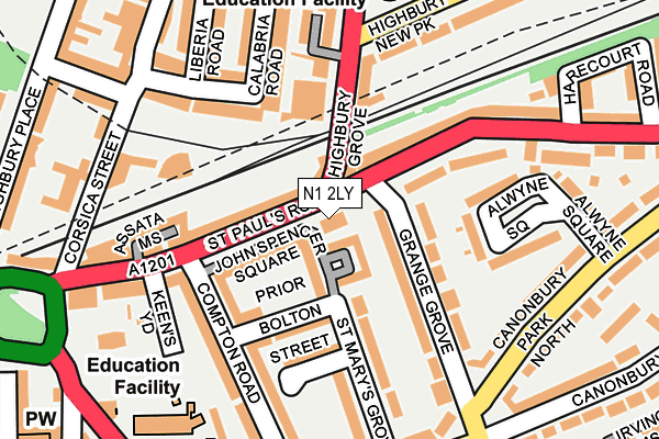 N1 2LY map - OS OpenMap – Local (Ordnance Survey) N1 2LY map - OS OpenMap – Local (Ordnance Survey)