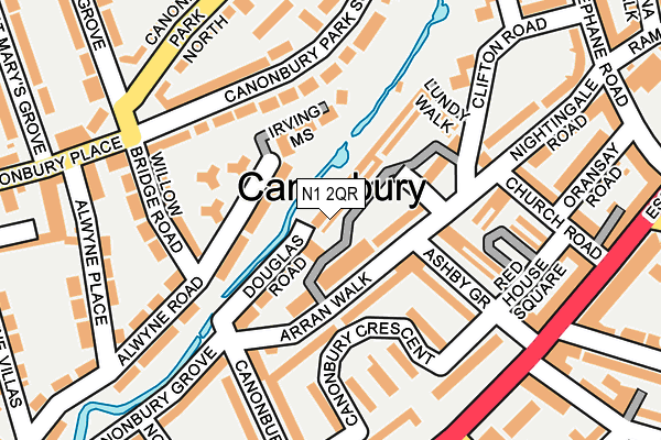 N1 2QR map - OS OpenMap – Local (Ordnance Survey)