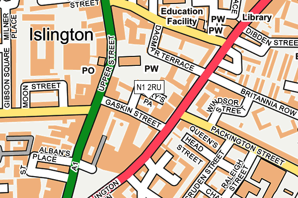 N1 2RU map - OS OpenMap – Local (Ordnance Survey) N1 2RU map - OS OpenMap – Local (Ordnance Survey)