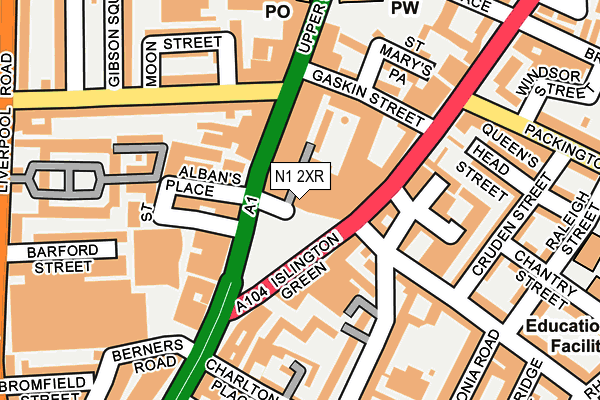 N1 2XR map - OS OpenMap – Local (Ordnance Survey) N1 2XR map - OS OpenMap – Local (Ordnance Survey)